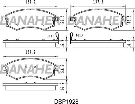 Danaher DBP1928 - Гальмівні колодки, дискові гальма autozip.com.ua