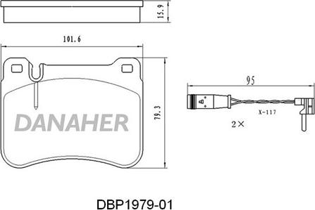 Danaher DBP1979-01 - Гальмівні колодки, дискові гальма autozip.com.ua