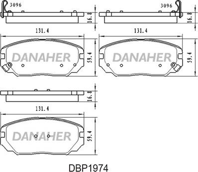 Danaher DBP1974 - Гальмівні колодки, дискові гальма autozip.com.ua