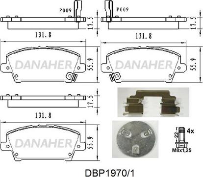 Danaher DBP1970/1 - Гальмівні колодки, дискові гальма autozip.com.ua