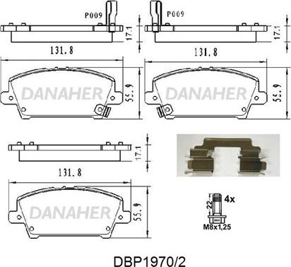 Danaher DBP1970/2 - Гальмівні колодки, дискові гальма autozip.com.ua
