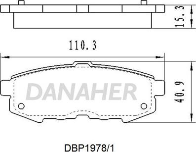 Danaher DBP1978/1 - Гальмівні колодки, дискові гальма autozip.com.ua