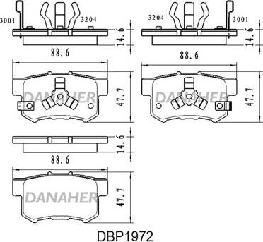 Danaher DBP1972 - Гальмівні колодки, дискові гальма autozip.com.ua