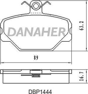 Danaher DBP1444 - Гальмівні колодки, дискові гальма autozip.com.ua