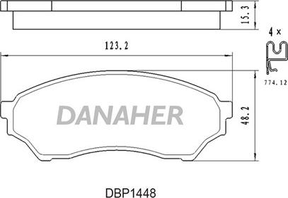 Danaher DBP1448 - Гальмівні колодки, дискові гальма autozip.com.ua