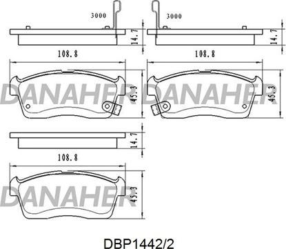 Danaher DBP1442/2 - Гальмівні колодки, дискові гальма autozip.com.ua