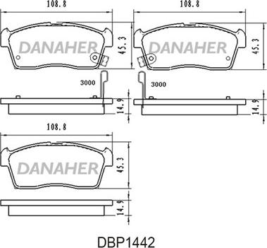 Danaher DBP1442 - Гальмівні колодки, дискові гальма autozip.com.ua