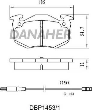 Danaher DBP1453/1 - Гальмівні колодки, дискові гальма autozip.com.ua