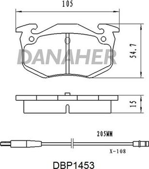 Danaher DBP1453 - Гальмівні колодки, дискові гальма autozip.com.ua