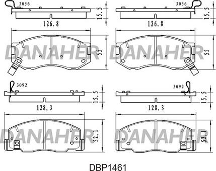 Danaher DBP1461 - Гальмівні колодки, дискові гальма autozip.com.ua