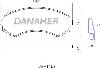 Danaher DBP1462 - Гальмівні колодки, дискові гальма autozip.com.ua