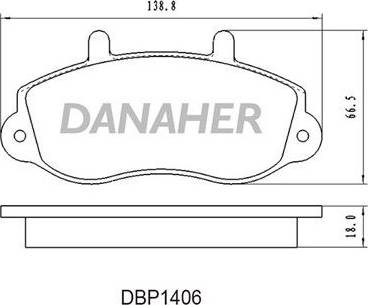 Danaher DBP1406 - Гальмівні колодки, дискові гальма autozip.com.ua