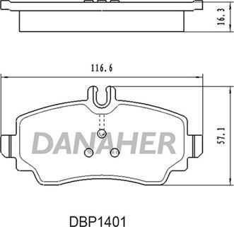 Danaher DBP1401 - Гальмівні колодки, дискові гальма autozip.com.ua