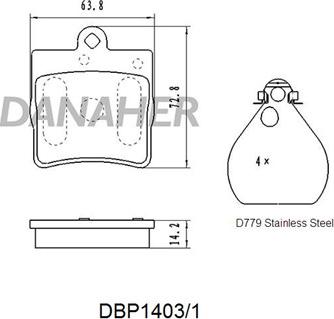 Danaher DBP1403/1 - Гальмівні колодки, дискові гальма autozip.com.ua