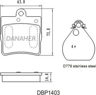 Danaher DBP1403 - Гальмівні колодки, дискові гальма autozip.com.ua