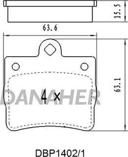 Danaher DBP1402/1 - Гальмівні колодки, дискові гальма autozip.com.ua