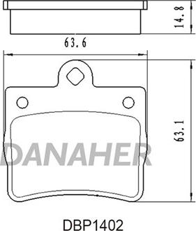 Danaher DBP1402 - Гальмівні колодки, дискові гальма autozip.com.ua