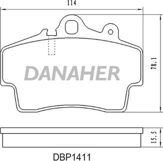 Danaher DBP1411 - Гальмівні колодки, дискові гальма autozip.com.ua