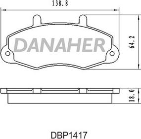 Danaher DBP1417 - Гальмівні колодки, дискові гальма autozip.com.ua