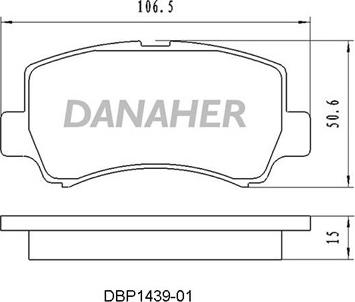 Danaher DBP1439-01 - Гальмівні колодки, дискові гальма autozip.com.ua