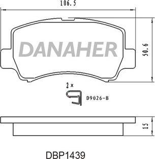 Danaher DBP1439 - Гальмівні колодки, дискові гальма autozip.com.ua