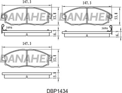 Danaher DBP1434 - Гальмівні колодки, дискові гальма autozip.com.ua