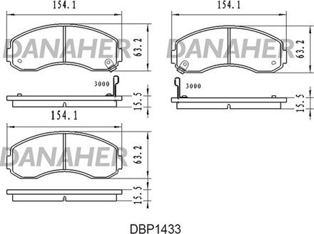 Danaher DBP1433 - Гальмівні колодки, дискові гальма autozip.com.ua