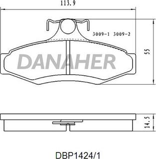 Danaher DBP1424/1 - Гальмівні колодки, дискові гальма autozip.com.ua