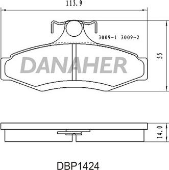Danaher DBP1424 - Гальмівні колодки, дискові гальма autozip.com.ua