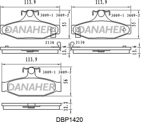 Danaher DBP1420 - Гальмівні колодки, дискові гальма autozip.com.ua