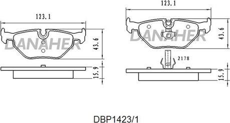 Danaher DBP1423/1 - Гальмівні колодки, дискові гальма autozip.com.ua