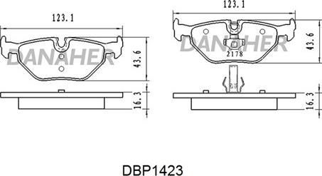 Danaher DBP1423 - Гальмівні колодки, дискові гальма autozip.com.ua