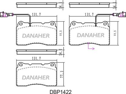 Danaher DBP1422 - Гальмівні колодки, дискові гальма autozip.com.ua