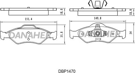 Danaher DBP1470 - Гальмівні колодки, дискові гальма autozip.com.ua