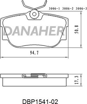 Danaher DBP1541-02 - Гальмівні колодки, дискові гальма autozip.com.ua