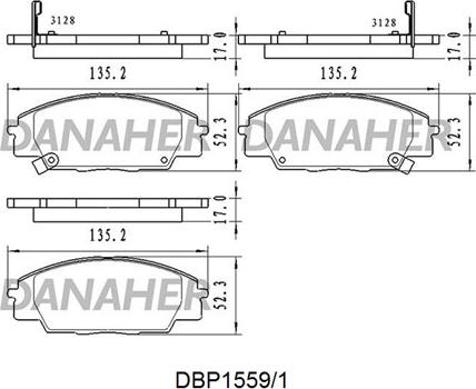 Danaher DBP1559/1 - Гальмівні колодки, дискові гальма autozip.com.ua