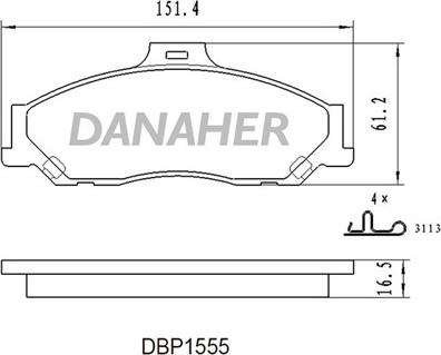 Danaher DBP1555 - Гальмівні колодки, дискові гальма autozip.com.ua