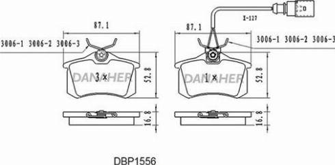 Danaher DBP1556 - Гальмівні колодки, дискові гальма autozip.com.ua