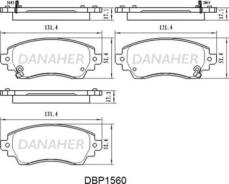 Danaher DBP1560 - Гальмівні колодки, дискові гальма autozip.com.ua