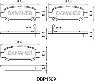 Danaher DBP1509 - Гальмівні колодки, дискові гальма autozip.com.ua