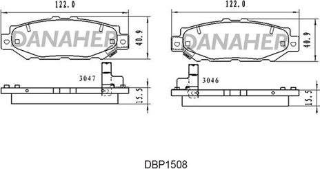 Danaher DBP1508 - Гальмівні колодки, дискові гальма autozip.com.ua