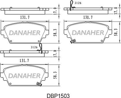 Danaher DBP1503 - Гальмівні колодки, дискові гальма autozip.com.ua