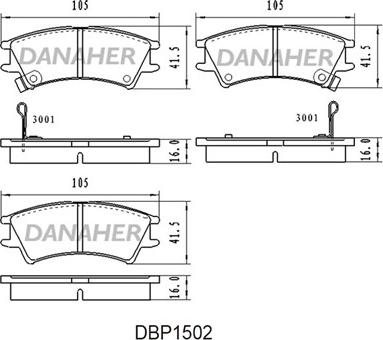 Danaher DBP1502 - Гальмівні колодки, дискові гальма autozip.com.ua