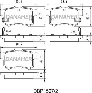 Danaher DBP1507/2 - Гальмівні колодки, дискові гальма autozip.com.ua