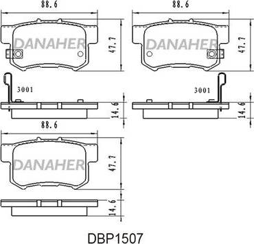 Danaher DBP1507 - Гальмівні колодки, дискові гальма autozip.com.ua