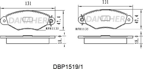 Danaher DBP1519/1 - Гальмівні колодки, дискові гальма autozip.com.ua