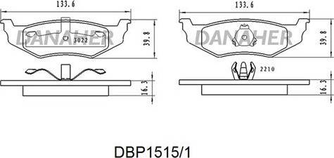 Danaher DBP1515/1 - Гальмівні колодки, дискові гальма autozip.com.ua