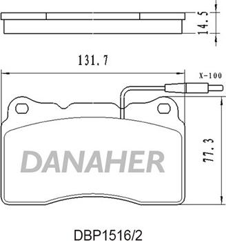 Danaher DBP1516/2 - Гальмівні колодки, дискові гальма autozip.com.ua