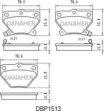 Danaher DBP1513 - Гальмівні колодки, дискові гальма autozip.com.ua