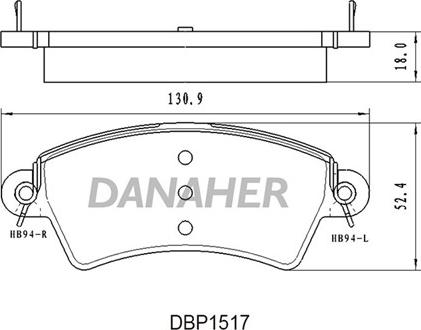 Danaher DBP1517 - Гальмівні колодки, дискові гальма autozip.com.ua
